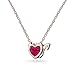 Romantic Promise Valentine Cubic Zirconia Ruby Red AAA CZ Devil Heart Pendant Necklace For Women Teens Rose Gold Plated .925 Sterling Silver