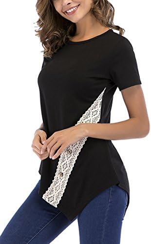 KAKALOT Women's Short Sleeve Cold Shoulder Blouse Twist Knot Front Tunic Tops Shirt
