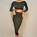 Wowowdress Womens Sexy Bandage Long Sleeve 2 Piece Backless Party Evening Dress(M)