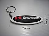Kawasaki Rubber Keychain / Keyring Black White