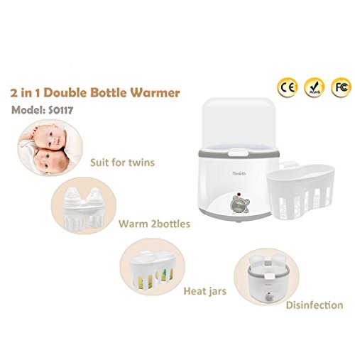 image for UStyle Electronic Double Baby Bottle Warmer,Portable Bottle Sterilizer