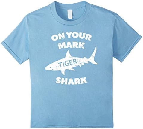 Kids On Your Mark Tiger Shark Shirt Light Blue Graphic T-Shirt 10 Baby Blue