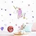 Unicorn Decals Bedroom Wall Decor Girls Wall Decals Girls Bedroom Wall Decor Unicorn Peel and Stick Wall Decals Diamond Wall Decals