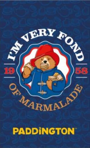 Elgate Paddington Bear Tea Towel Fond of Marmalade 1958 Official Licenced Film Movie 3 Merchandise Souvenir
