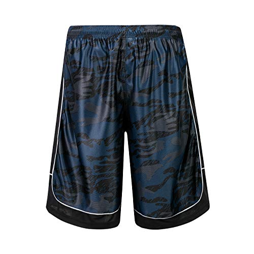 HQUEC Men's Camo Basketball Shorts Long Gym Workout Sport Shorts with