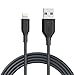 Anker iPhone Charger, Powerline 6ft Lightning Cable, MFi Certified USB Charge/Sync Cord for iPhone Xs/XS Max/XR/X / 8/8 Plus / 7/7 Plus / 6/6 Plus / 5s / iPad, and More (Gray)