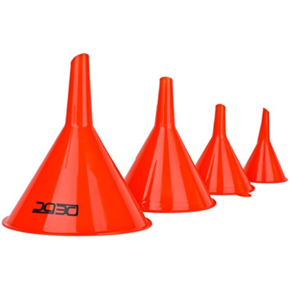 4 Pack Oil Funnels Gas Plastic Set Car Automotive Kitchen Mini Small