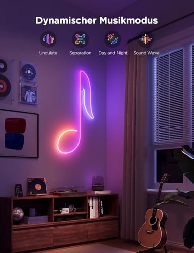 Govee Neon Rope Light 2, 10m RGBIC LED Streifen mit Form-Mapping, DIY Design, Kompatibel mit Matter, SmartThings, Alexa & Google Assistant, ideal für Gaming & Schlafzimmer，Weiß