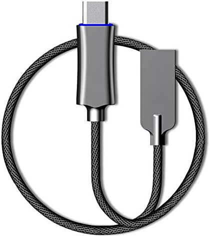 ZKxl8ca 1m/1.5m USB Type-C QC 3.0 LED Auto Disconnect Quick Charger Data Charging Cable - Black 1M