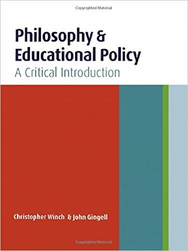 Philosophy and Educational Policy: A Critical Introduction: Gingell, John, Winch, Christopher: 9780415369572: Amazon.com: Books