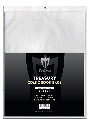 Pack of 100 Max Pro Premium Treasury Size Comic Book Poly Bags