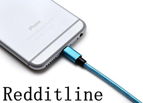 Redditline variety of colors Durable 6FT / 2M specialty nylon braided cable USB charging cable Apple iPhone 6 / 6S / 6 plus / 6S plus, 5C / 5S, air cushion / Mini iPod Nano / Touch. (Two-Pack)(Green)