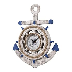 La Crosse BBB84008 14 inch Blue & White Anchor Quartz Wall Clock, White 411ZyFpqEbL