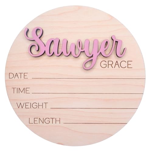 Newborn Baby Stats Sign For Hospital, Newborn Announcement Sign For Hospital, Birth Announcement Sign Photo Prop, Laser Birth Footprint (Stat Sign)