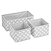 mDesign Fabric 4-Piece Drawer Organizer Bins, Kids/Baby Nursery Dresser, Closet, Shelf, Playroom Organization, Hold Clothes, Toys, Diapers, Bibs, Blankets, Gray/White Polka Dot