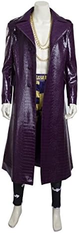 MZK Men's Cloth of Joker Suicide Squad Cosplay Halloween Costume (L, only Coat)