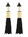 KristLand - S925 Silver/Alloy Stud Post Sleek Chain Gold Tassel Drop Earrings Crystal Fringe Dangle Simple Dainty Earrings Gold Color Tassel Earrings Tassel Earrings