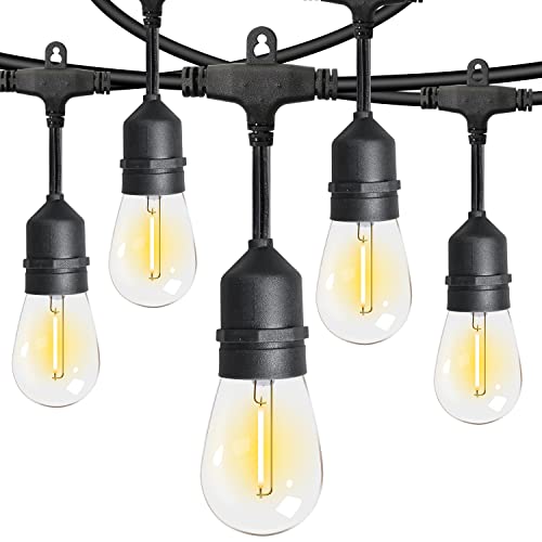 Patio Lights Outdoor String Lights GANA 48FT 2700K