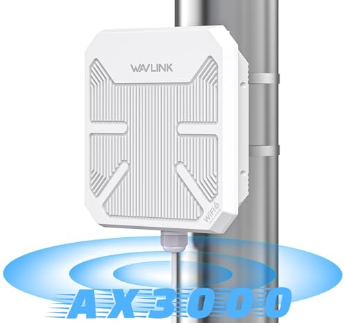 WAVLINK AX3000 WiFi 6 Outdoor Access Points, IP67 Waterproo Outdoor WiFi Extender Long Range with PoE, High Power WiFi Signal Booster, Supports Up to 256 Devices for Farm Backyard, RV