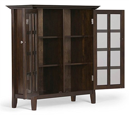 Acadian Solid Wood 39 inch Wide Rustic Medium Storage Cabinet in Brunette Brown