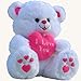 My Cuddle Bears Large I LOVE YOU Plush Fluffy Cozy White and Pink Love Teddy Bear 16 Inches Tall