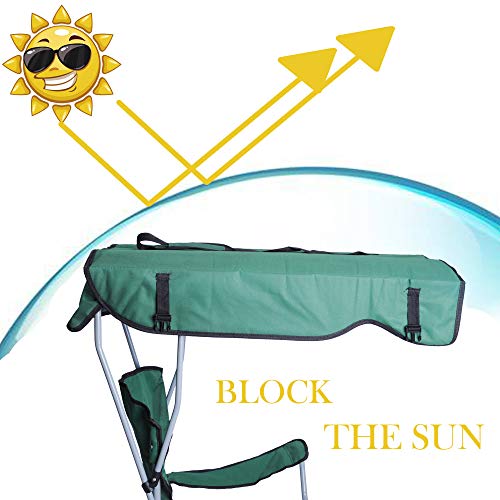 Livebest Portable Camping Chairs with Shade Canopy Original Green-Armrest Cup Holder & Carry Bag Folding Chairs for Outdoor Camping Hiking Beach, Heavy Duty 250lbs,30"Lx17"Wx50"H