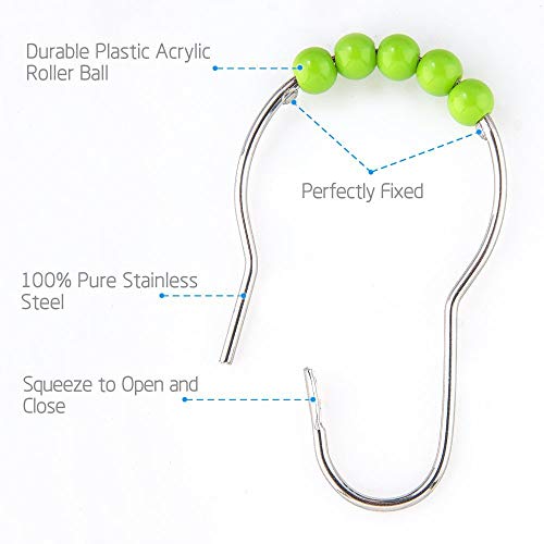 image for Amazer 2 Pack Shower Curtain Hooks Rings, Stainless Steel Rust-Resista