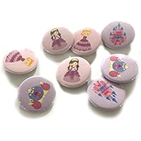 12 pcs set princess carriage castle theme pinback DIAMETER 1.5" buttons for birthday party favors collectible flair pin