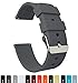 BARTON WATCH BANDS 22mm Smoke Grey Soft Silicone Quick Release Straps