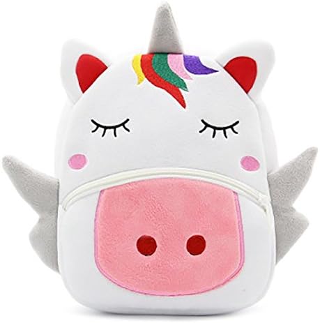 AMFO Kids Children Plush Cute Unicorn Toddler Preschool Backpack Baby Girls Boys Travel Lunch Bags