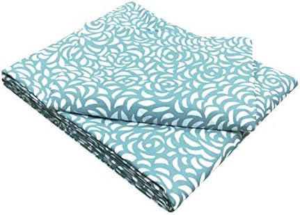Blue Dahlia Cotton Percale Printed Classic Sheet Set with Pillow Cases, Petals/Turquoise (Queen)