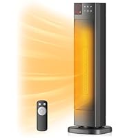 PELONIS Oscillating Ceramic Tower Indoor Space Heater for Home with Oscillation, Programmable Thermostat & ECO Mode, 12H Timer & Remote Control, Safety Protection, 23 Inches, 1500W, PHF15RSAPH23
