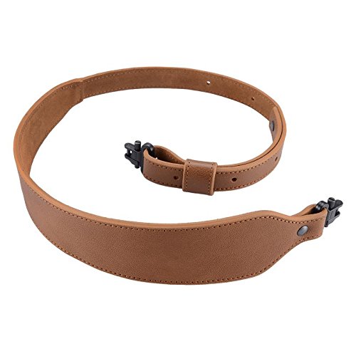 BOOSTEADY Rifle Sling Buffalo Hide Leather Sling with Swivels, Durable Gun Strap, Metal Hardware 1" Wide