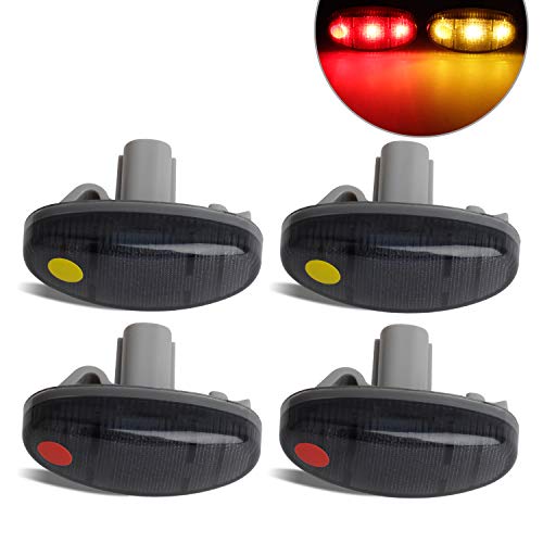 RUXIFEY Smoke Dually Bed Side Marker Lights LED Fender Sidemarker Lamps Compatible with 2011 to 2016 Ford F250 F350 F450 Super Duty, Amber Red - Pack of 4 - Thumbnail 5