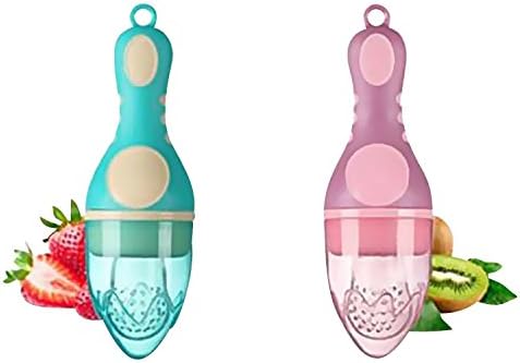 Ice Cream Cone Shaped - Soft / Frozen Food Baby Feeder, Infant Ice Teething Soother, Toddler Fruit Nibbler - Teal / Pink - Safe, Happy, Healthy Start by DaniMaxwell(TM) (Pink)