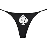 NE Beauty Queen of Spades Thong For Women (Set of 1) Black Cotton
