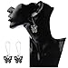 Jesming Long Vintage Butterfly Earrings For Women Fashion Jewelry Antiuqe Silver Plated Black Enameled Gothic Skull Punk Earring (Color: Black)