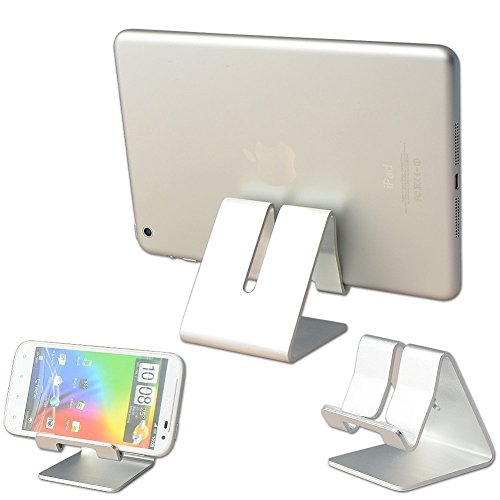 Desktop Cellphone Stands, OWIKAR Solid Aluminum Metal Charging Dock Mount Holder Stander Cradle Compatible Nintendo Switch Samsung Galaxy S7 Edge S6 Smartphones (Silver)