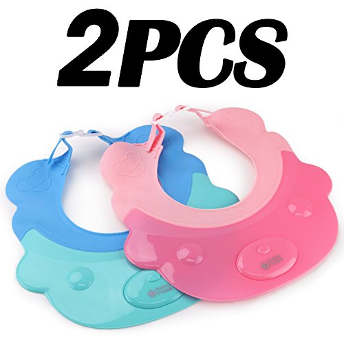 Baby Mate 2pcs Leak Proof Baby Bath Visor (Pink & Blue, Adjustable