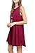 TOPONSKY Women's Summer Sleeveless Pocket Sundress(L, Wine Red)