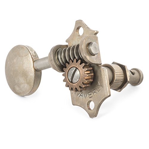 Waverly Guitar Tuners with Vintage Oval Knobs, for Solid Pegheads, Relic Nickel, 3L/3R