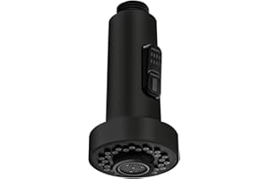 Beati Faucet Kitchen Faucet Sprayer Head Replacement Parts,Pull Out Down Kitchen Sink Faucet Nozzle Spout Head 2 Functions,Matte Black