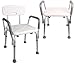 TMS® Adjustable Medical Shower Chair Bathtub Bench Bath Seat Stool Armrest Back White