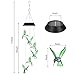 Punming Solar Wind Chime Changing Colors Solar LED Six Hummingbird Mobile Wind Chimes for Party Night Garden Outdoor Furniture Home Decoration