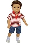 Brittany's My Red Polo Set Compatible with American Girl Boy Dolls- 18 Inch Boy Doll Clothes