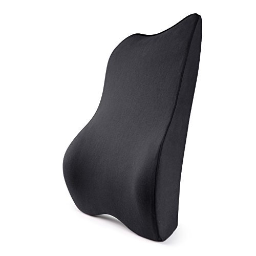 Dreamer Car Full Back Cushion Lumbar Support Pillow with Adjustable Strap for Office Chair/Computer-Ergonomic Comfortable Memory Foam Cushion Supports Body Curve and Relieves Sciatica Pain,Black - Thumbnail 7
