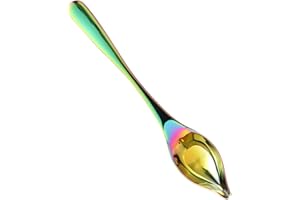 Cabilock 1pc Iridescent Stainless Steel Spice Spoon Pointed Scoop for Measuring Sauces and Seasonings for