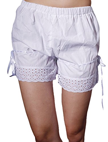 antaina White Cotton Victorian Lace Ruffles Lolita Maid Pumpkin Shorts Bloomers