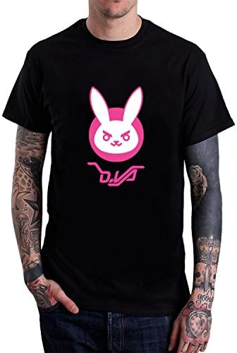D.VA OW Overwatch Graphic Tee Men's Short Sleeve T-Shirt Black