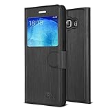 J5 Case, Samsung Galaxy J5 Case, SAVFY Thin Flip / Folio PU Leather Window View Case Cover for Samsung Galaxy J5 2016 Smartphone - Black